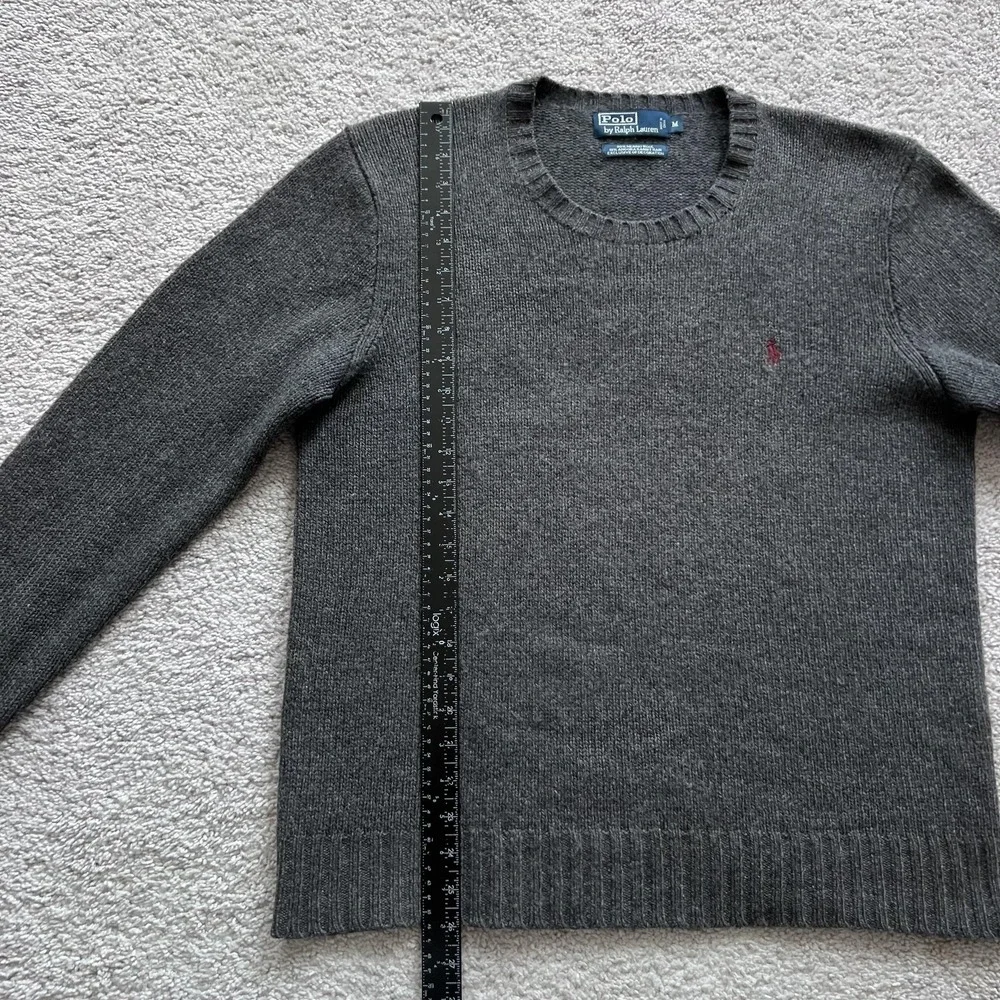 Vintage Polo Ralph Lauren Sweater Mens M Gray Merino Angora Rabbit Hair Crewneck